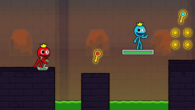 red and blue stickman animation parkour